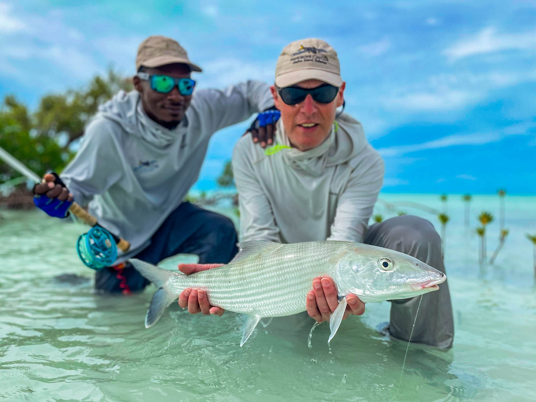 Bahamas bonefish caught by one of our clients on the wading flats